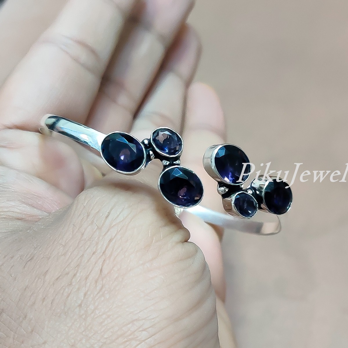 Faceted African Amethyst Multi Gemstone 925 Sterling Silver  display picture 1