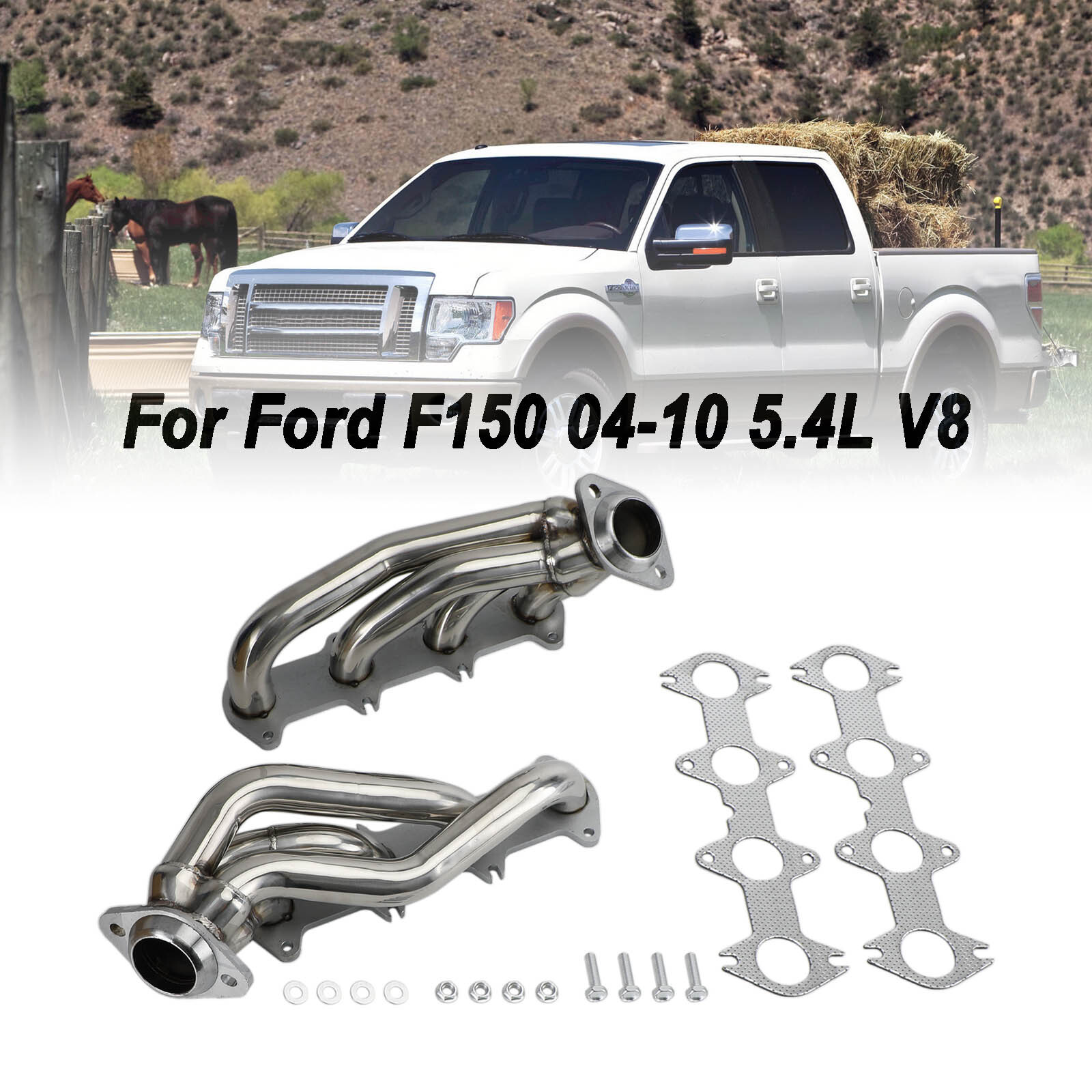 Stainless Exhaust Manifold Shorty Headers Performance Fit Ford F150 04