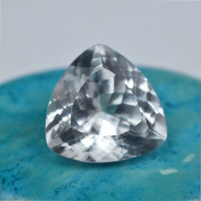 Flawless 65 Ct Natural White Sapphire Trillion Cut Loose Gemstone Certified