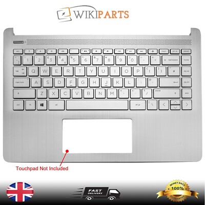 Ersatz für HP 14S-DQ2076TU Laptop Handauflage mit UK Tastatur Silber