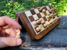 Premium Handcrafted 10 Wooden Magnetic Chess ...