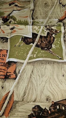 Fishing/Horses/Ships/Deer Etc Fabric Remnant Piece 2.5 Yards Long X 32" Wide - Picture 5 of 9