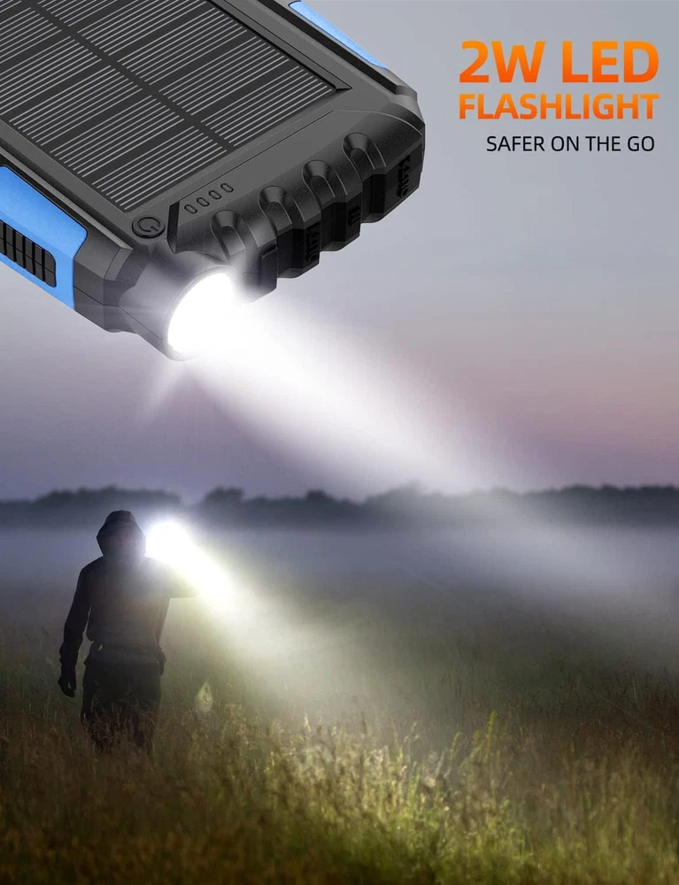 42800mAh Solar Power Bank Portable Charger with External Battery Backup