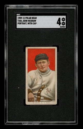 1909-11 T206 Set-Break John McGraw Portrait With Cap Polar Bear SGC 4 VG EX