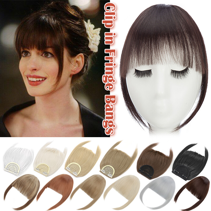 Fringe Air Bangs Clip in Hair Extensions REAL AS HUMAN Topper