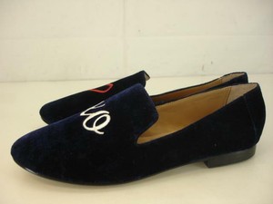 Womens 7 M Banana Republic Demi Smoking Slippers Shoe Embroidered Navy Blue XOXO | eBay