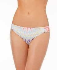 Bar III Starburst Printed Shirred Hipster Bikini Bottoms Size XS  UB2 195 NEW