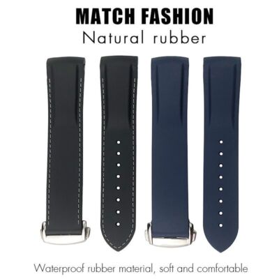 Gummi Silikon Uhrenarmband passend für Longines Hydroconques Conquest VHP...