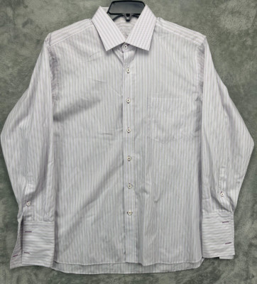 Alumo Men's Bespoke Shirt XL Multicolor Striped Long Sleeve Button Up