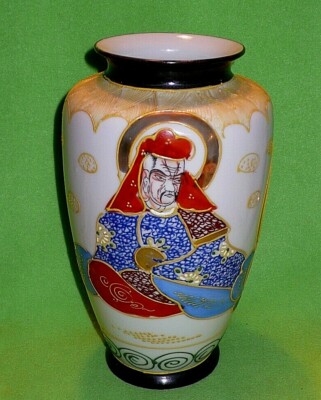 Antique c1900 Japanese Meiji Imari ware vase w/dual Emperors