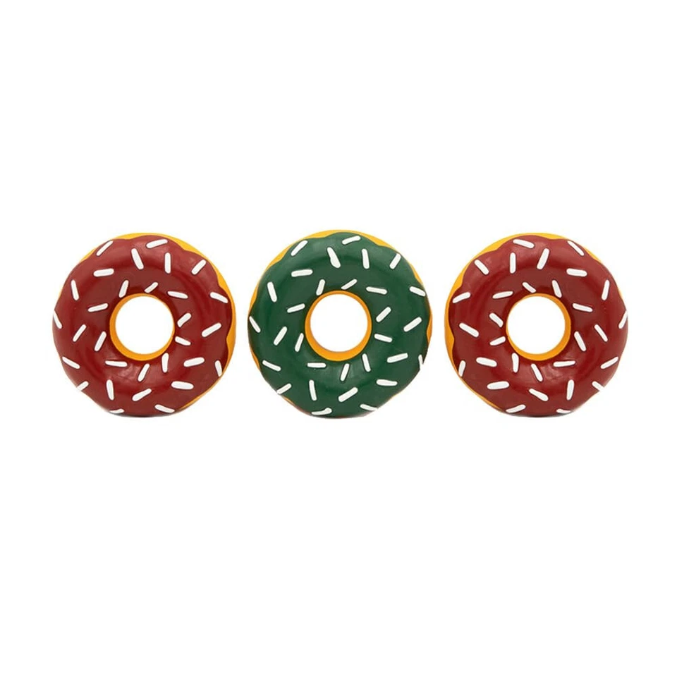 Get One 3 Pack Donuts Any Size Dog Toy Plush Chew, Squeaky, Tough, Durable - Image 4 of 4