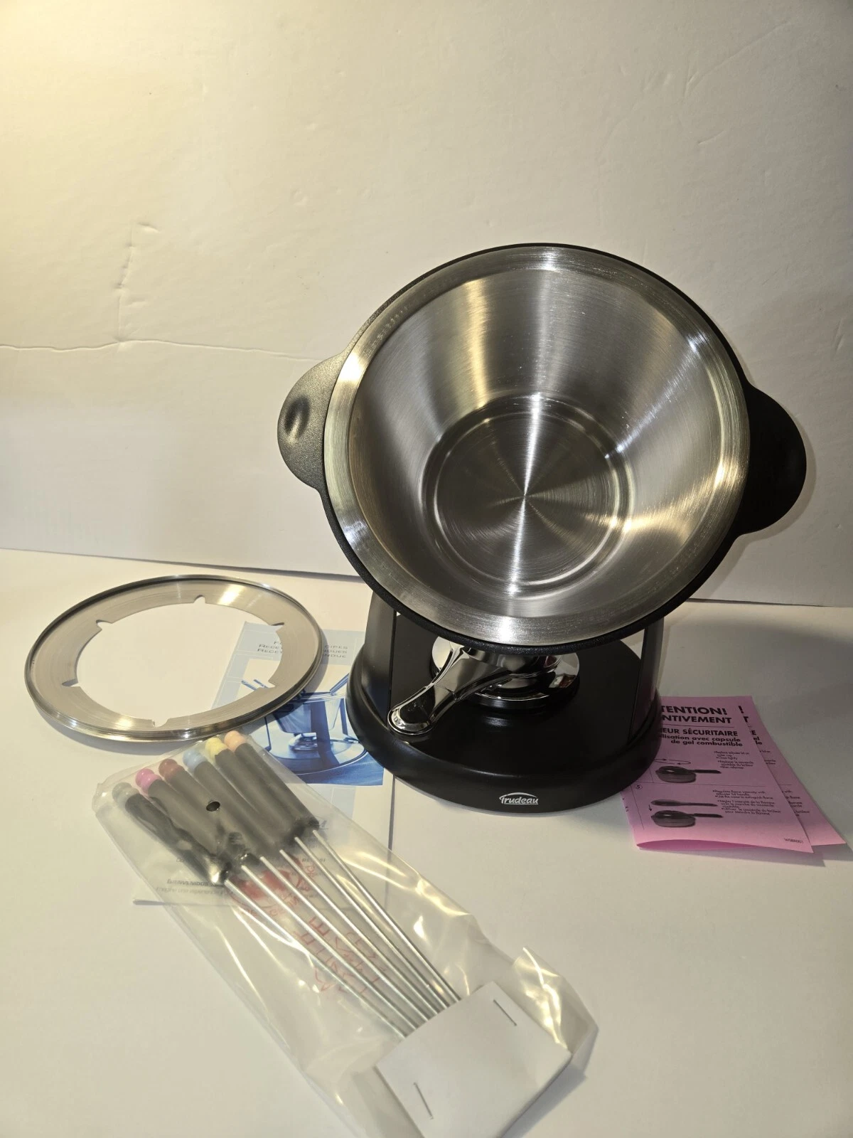New Trudeau Fondue Stainless Steele Set 10 Piece Set