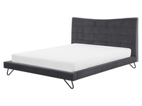 Polsterbett Designerbett Samtstoff Bett Doppelbett Grau 160 X 200 Cm Lannion