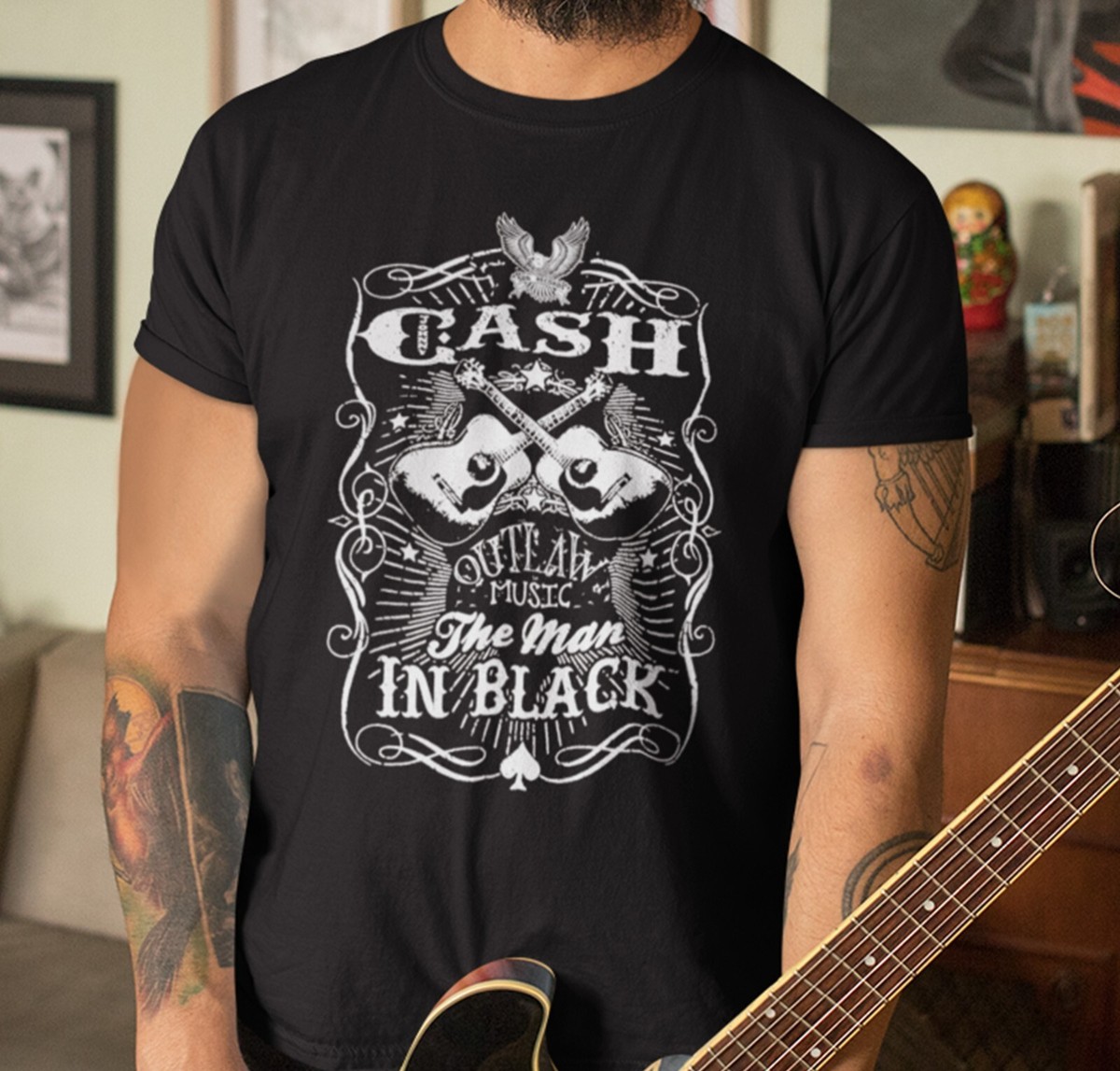 Johnny Cash T-Shirt, The Man in Black Shirt, Outlaw Country Shirt, Rock  Shirt