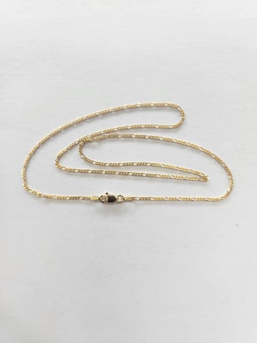Solid Italian 925 Sterling Silver Hard 9ct 9k Gold Plated Figaro 3.1 Necklaces - Picture 2 of 8