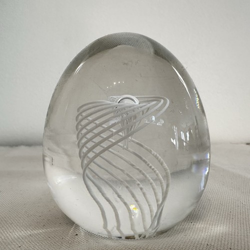 Steuben George Thompson Cane Teardrop Swirl Paperweight Bubble Egg #8092 MCM - Picture 3 of 11