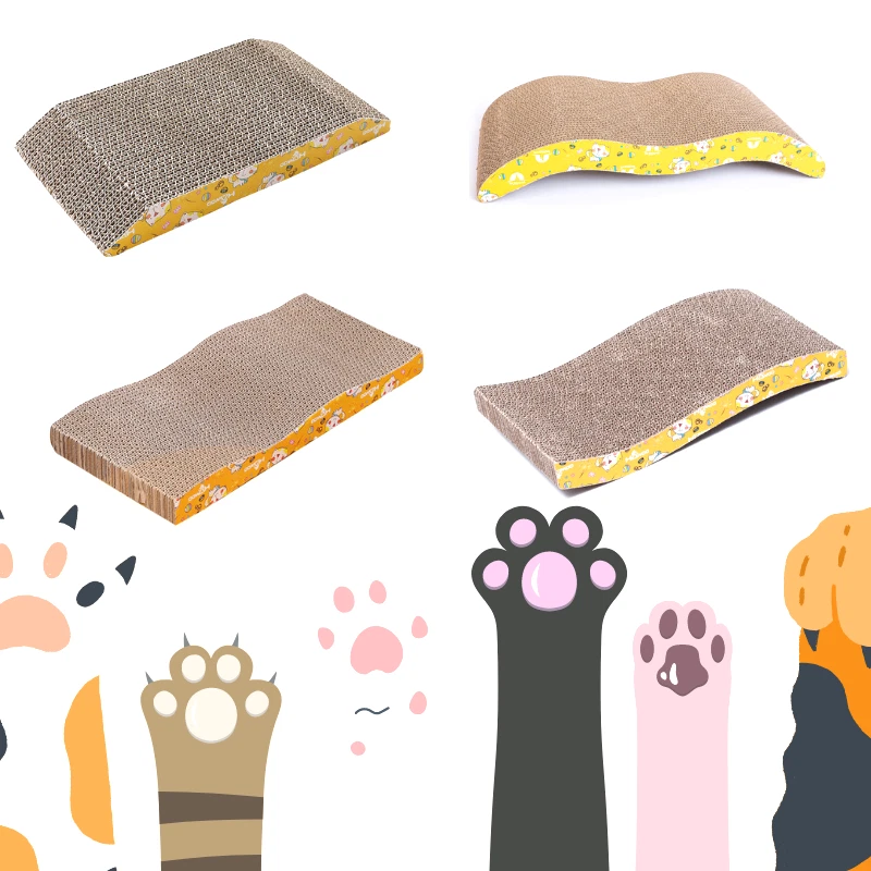 Cat Scratch Cardboard Catnip Scratching Pad Scratcher Lounge Sofa Bed Post - Image 2 of 4