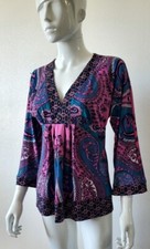 INC International Concepts Women's Long Sleeve Blouse Top Floral Printed SZ S/P