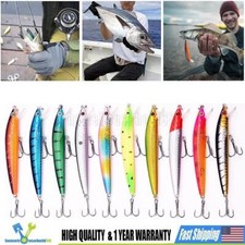 10PCS Fishing Lures Minnow baits Crankbaits Jerkbait Lot Hooks Baits Bass Tackle