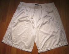 Men Shorts XL White Heavy Weight Drawstring 100 Polyester 2 Pocket Jogging
