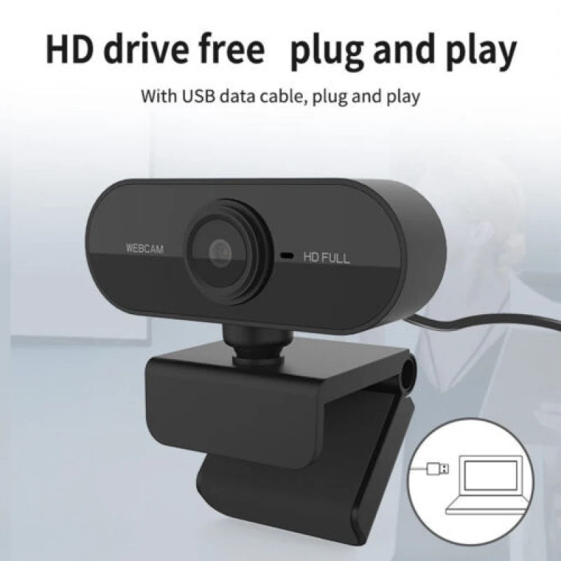 Cámara Web Full HD 1080p USB con Micrófono Webcam PC Laptop