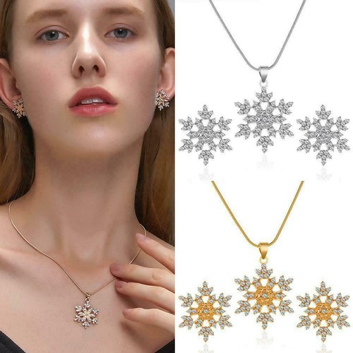Snowflake Pendant Necklace Stud 