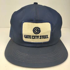 Vintage K Brand Products MADE USA Gate City Steel Patch Mesh Trucker Hat broken