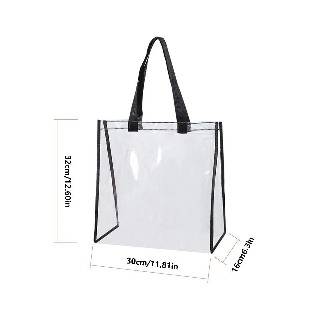 12 x 12 Large Clear Thin Plastic Tote Bags - 24 Pc.