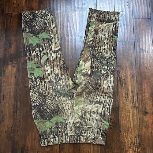 VTG 90s Cabela's Realtree Camo Fleece Pants Cargo Pocket 35x28 Made in the USA - Picture 11 of 15