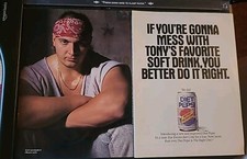 Dier Pepsi Tony Mandarich Print Ad Vintage 1989 16x11 Great To Frame 