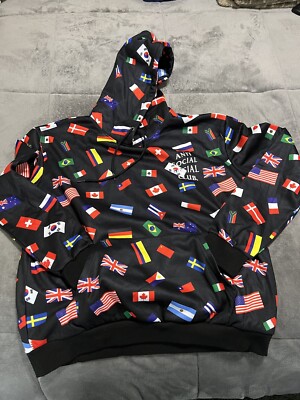 🔥🔥🔥mens xl anti social social club hoodie ASSC FLAGS BRAND NEW