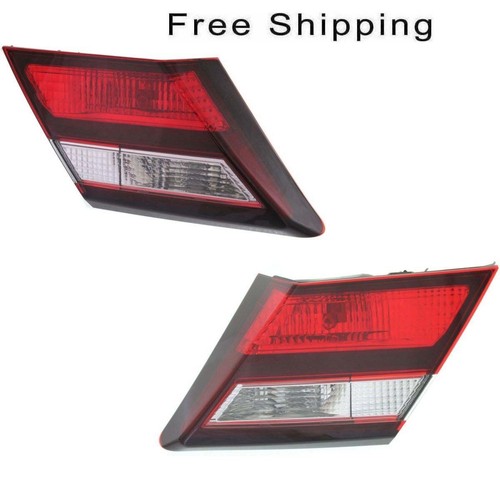 Right Passenger Side Outer Tail Light Assembly For 2013-2015 Honda Civic Sedan - Halogen, Red Lens, Black Housing