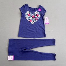 Tommy Bahama 2PC Set Size XS 4 Girl Floral Top Shirt Ribbed Leggings Outfit NEW