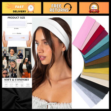16 Pack Non-Slip Headbands for Women - Soft Cotton Hair Bands for Yoga & Sports