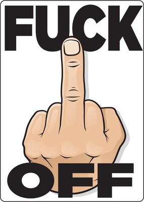 Metal Tin Sign ''FU#% OFF'' Middle Finger Man Cave Bedroom Office Wall Decor #F-11