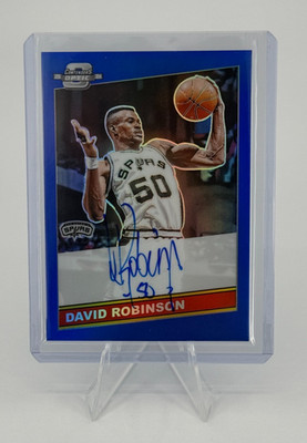 2023-24 Panini Contenders Optic David Robinson 1986 Tribute Blue Auto /25