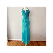 NWT Vintage Y2K Glitter Rhinestone Formal Maxi Dress Ethereal Fairy Whimsy Event