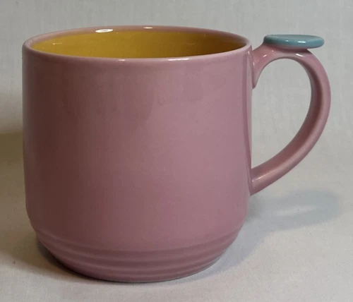 Vintage Lindt-Stymeist Colorways 3-1/4” Pink/Yellow Thumbprint Mug