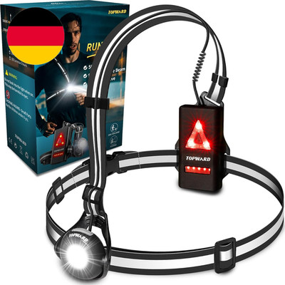 Topward Lauflicht, Lauflampe Joggen Brustlampe, 500 Lumen Wiederaufladbar per US