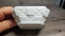 Mid Century Old Quilt Westmorland Milk Glass Ashtray