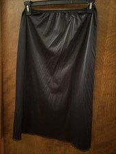 Vintage Vassarette Black Lacy Half Slip Lingerie Slit In The Back M 28  