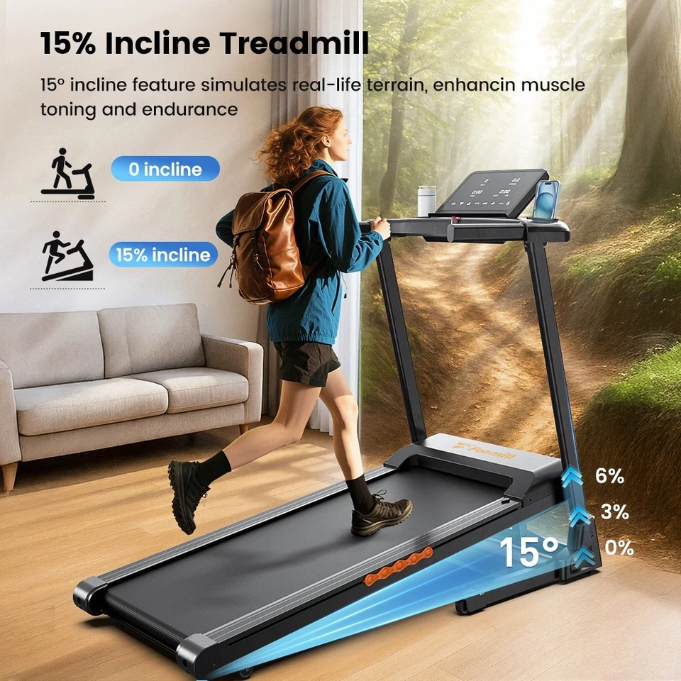Formill Tapis Roulant Pieghevole 12 Programmi 14km/h Tapis Roulant Elettrico - Immagine 3 di 4