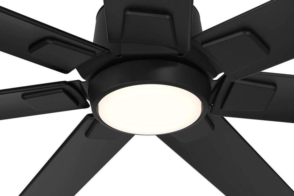 72" Casa Vieja Airbender Matte Black LED Ceiling Fan with Remote - Image 3 of 4
