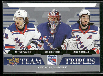 2020-21 Upper Deck Team Triples Artemi Panarin Igor Shesterkin Zibanejad TT-NYR