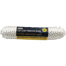 Do it Best 1/2 In. x 50 Ft. White Twisted Nylon Packaged Rope 729340 SIM Supply,
