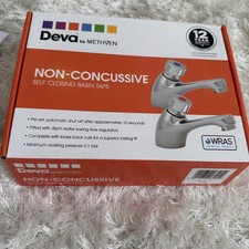 Tap set of 2 Deva NCT001 Chrome Non-Concussive Self Closing Basin Taps (pair)