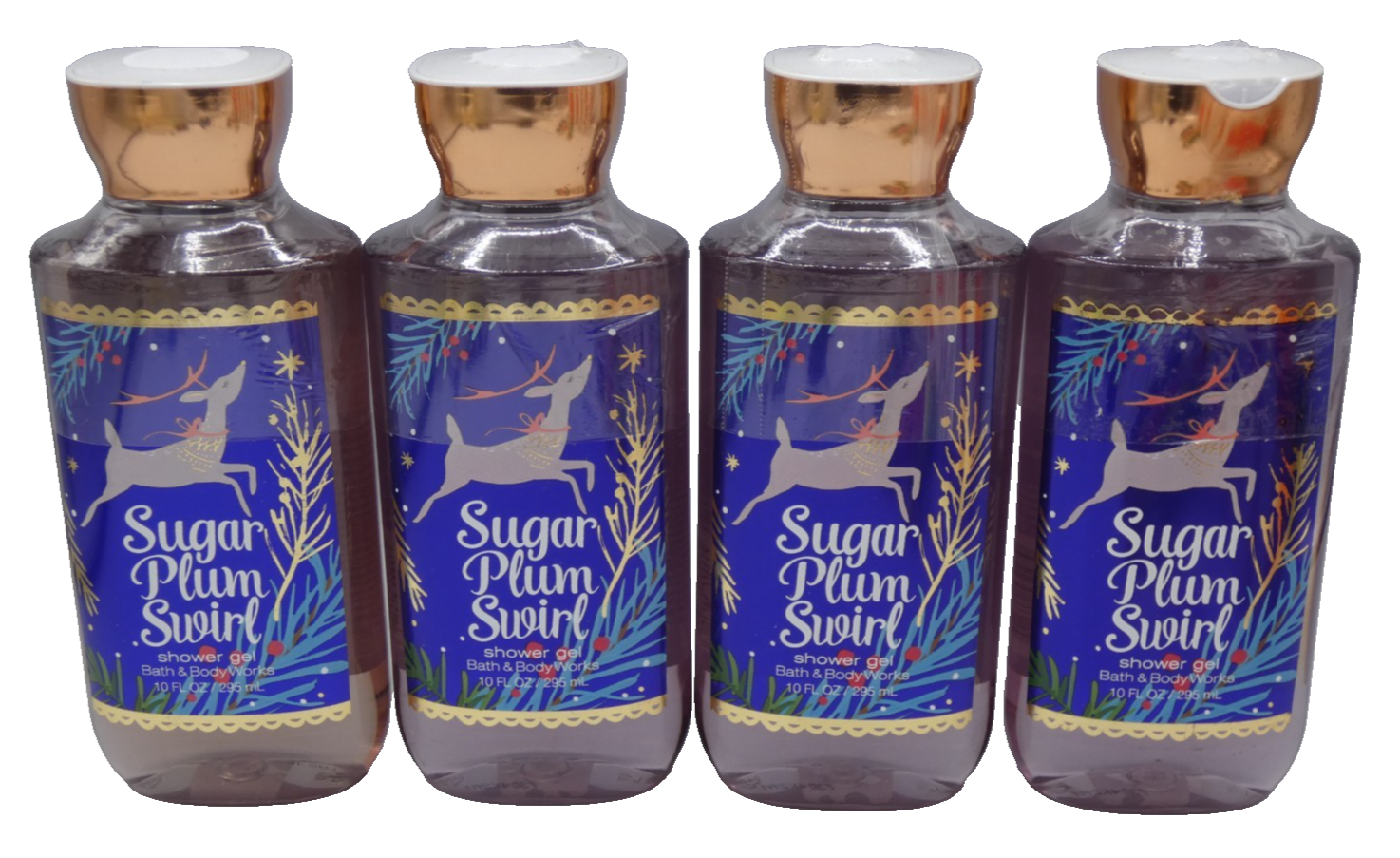 Bath & Body Works SUGAR PLUM SWIRL SHOWER Gel (4 Pack) SEALED