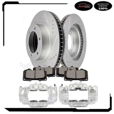 Front Disc Rotors Ceramic Pads and Brake Calipers For 2005-2021 Toyota Tacoma