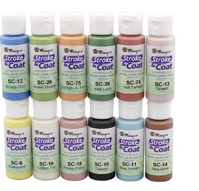 Creative Hobbies Mayco Stroke and Coat Glaze for Ceramics Kit 1 | 12 Assorted 2 