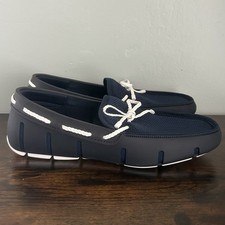 Swims Mens Braided Lace Loafers Shoes Navy Blue Size 8